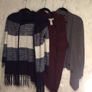 3 thick cardigans